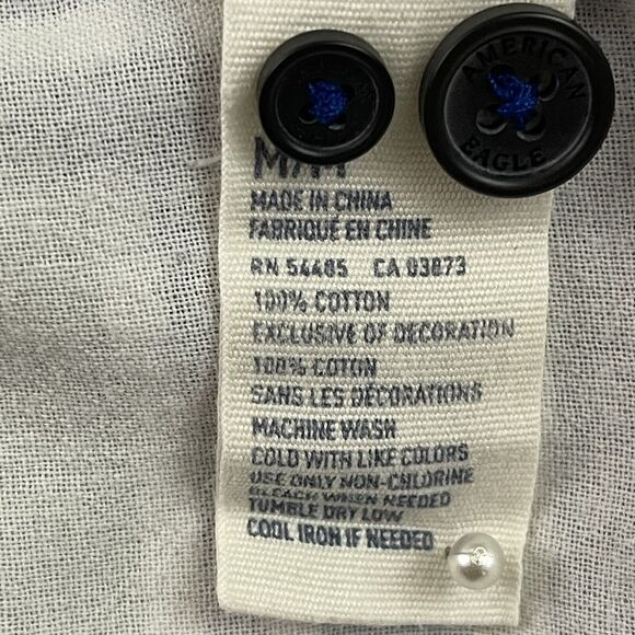 American Eagle Outfitters Button Up Shirt Mens Size Medium Plaid Athletic Fit - Picture 11 of 12